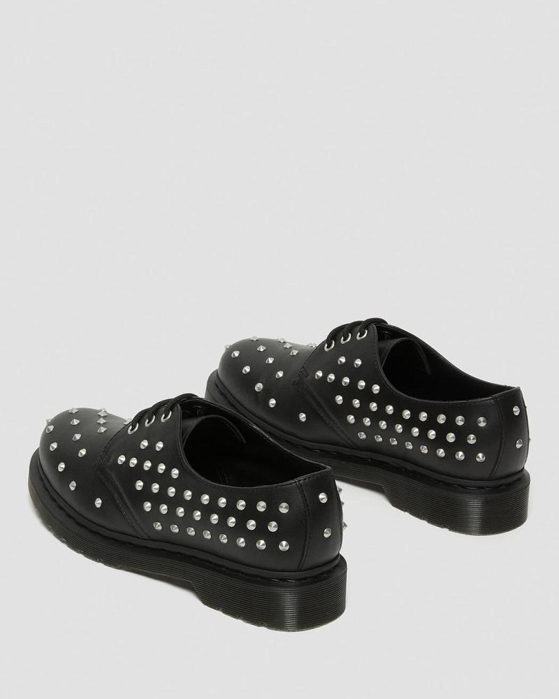 Dr Martens 1461 Stud Wanama Læder Oxford Sko Dame Sort | DK 374EBC